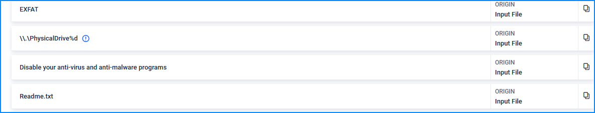 Filescan report strings